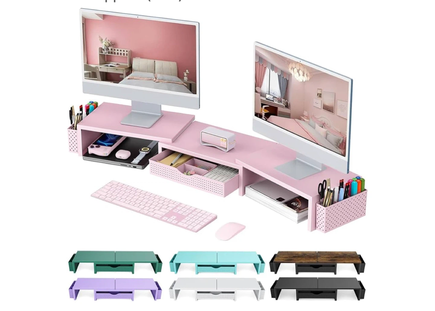 Pink Adjustable Desktop Monitor Stand - photo 3