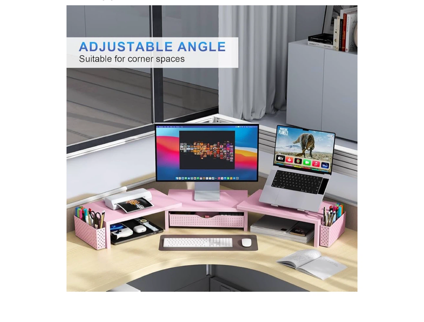 Pink Adjustable Desktop Monitor Stand - photo 5