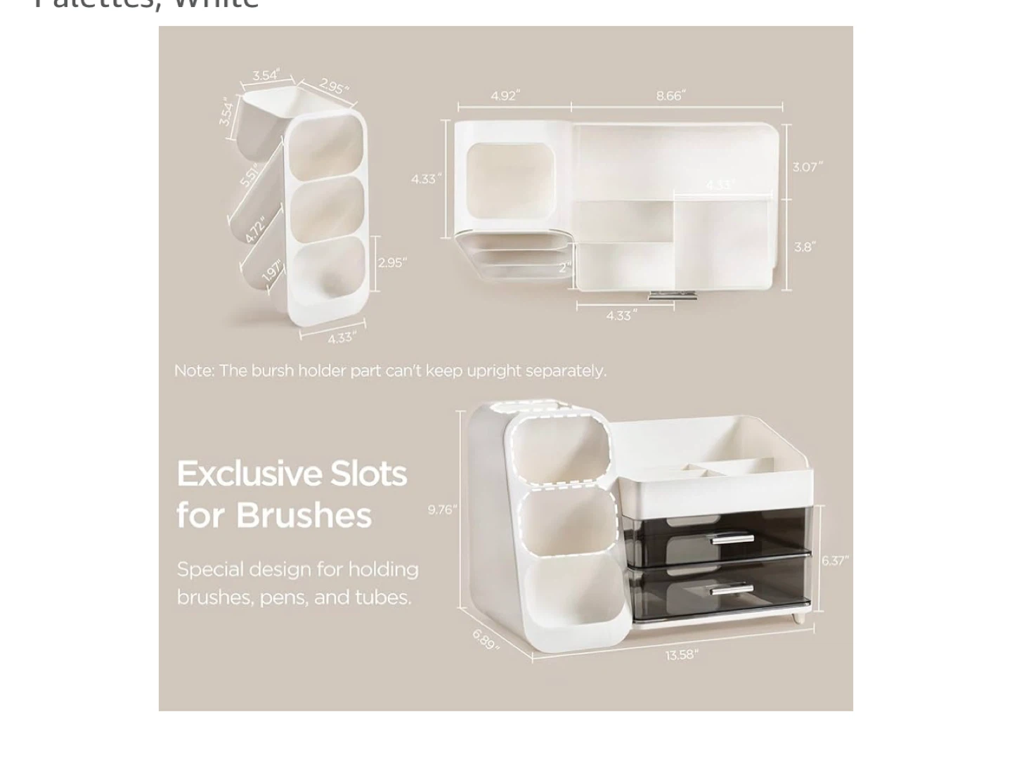 MISSING ONE HANDLE - HBlife Makeup Organizer with - photo 3