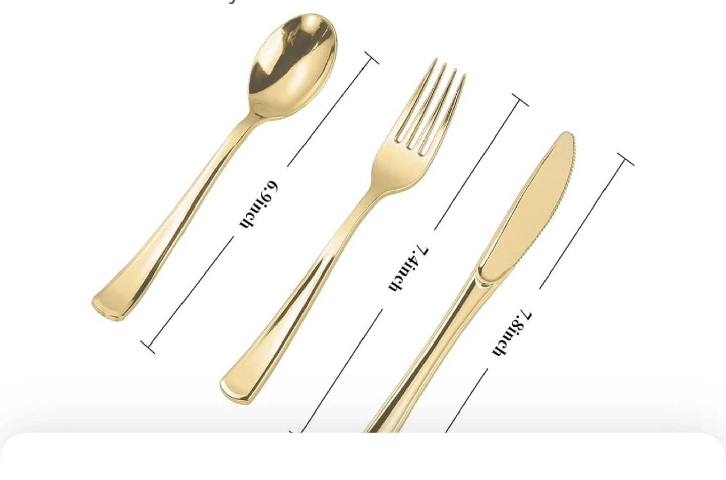 N9R Gold Plastic Cutlery Set - 300 Pieces - photo 2