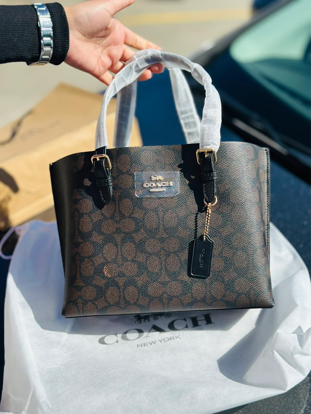 Coach Tote Bag with Signature Pattern