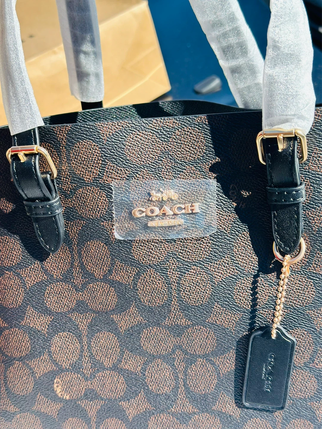 Coach Tote Bag with Signature Pattern - photo 2