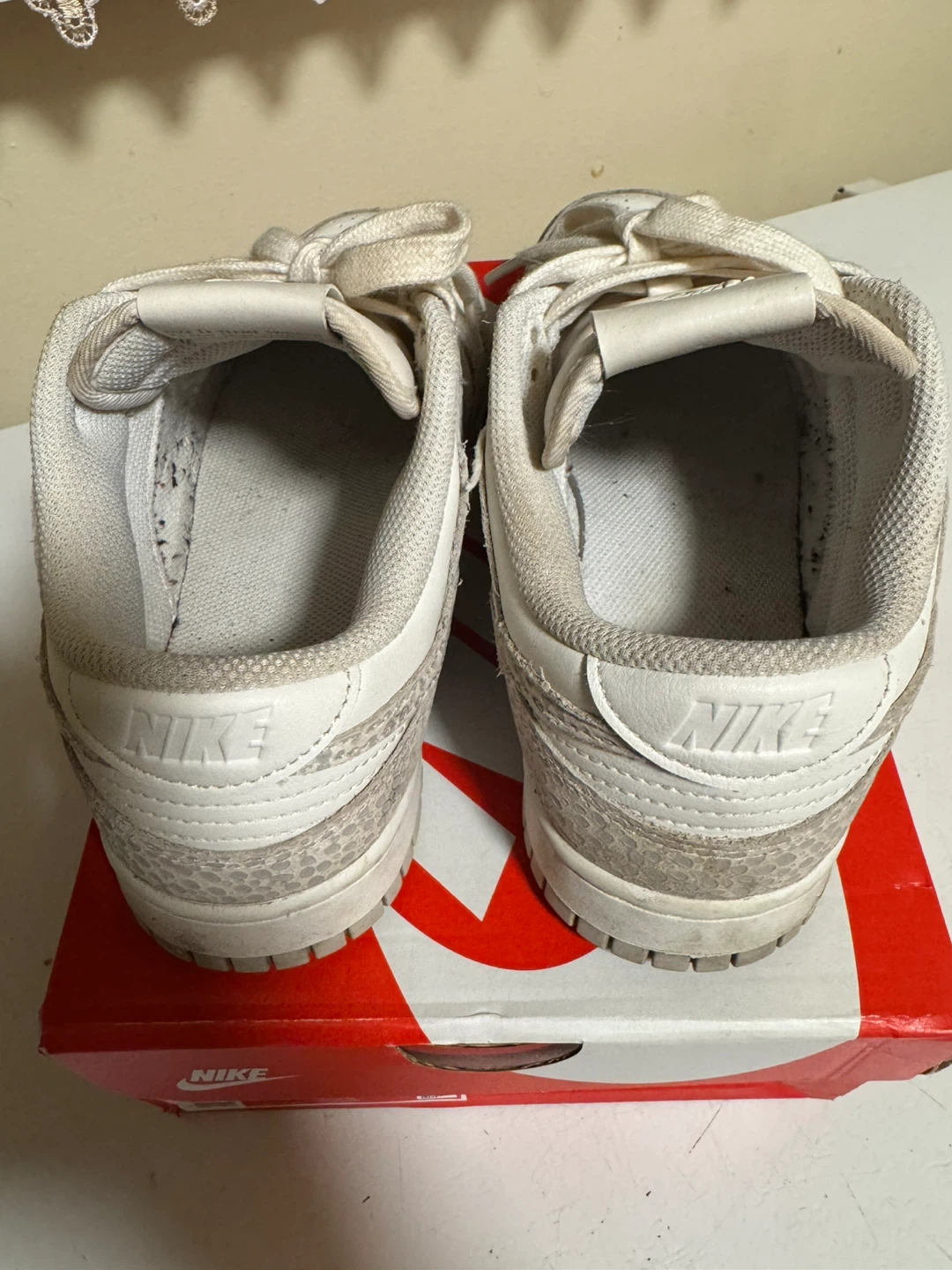Nike Dunk Low White Snakeskin Sneakers - photo 2