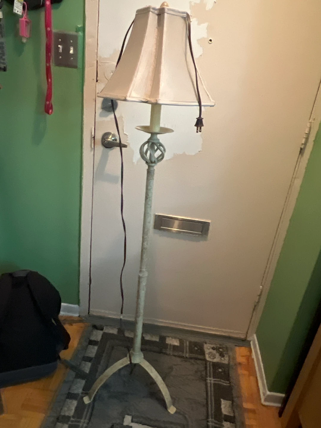 Vintage Floor Lamp with Cream Shade