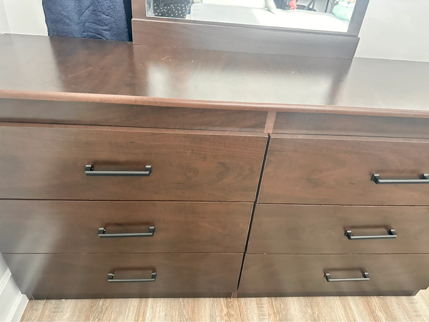 Dark Brown Dresser with Mirror