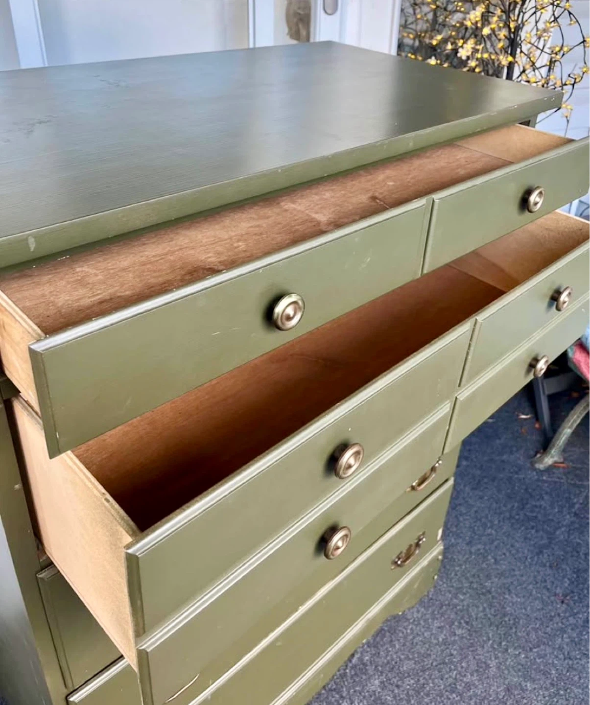 Solid Wood Sage Green 5 Drawer Dresser - photo 3