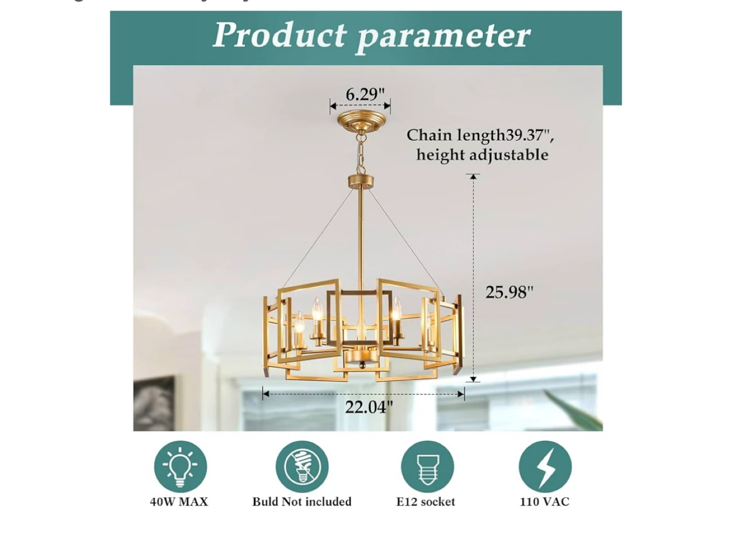 Modern Geometric Chandelier - photo 2