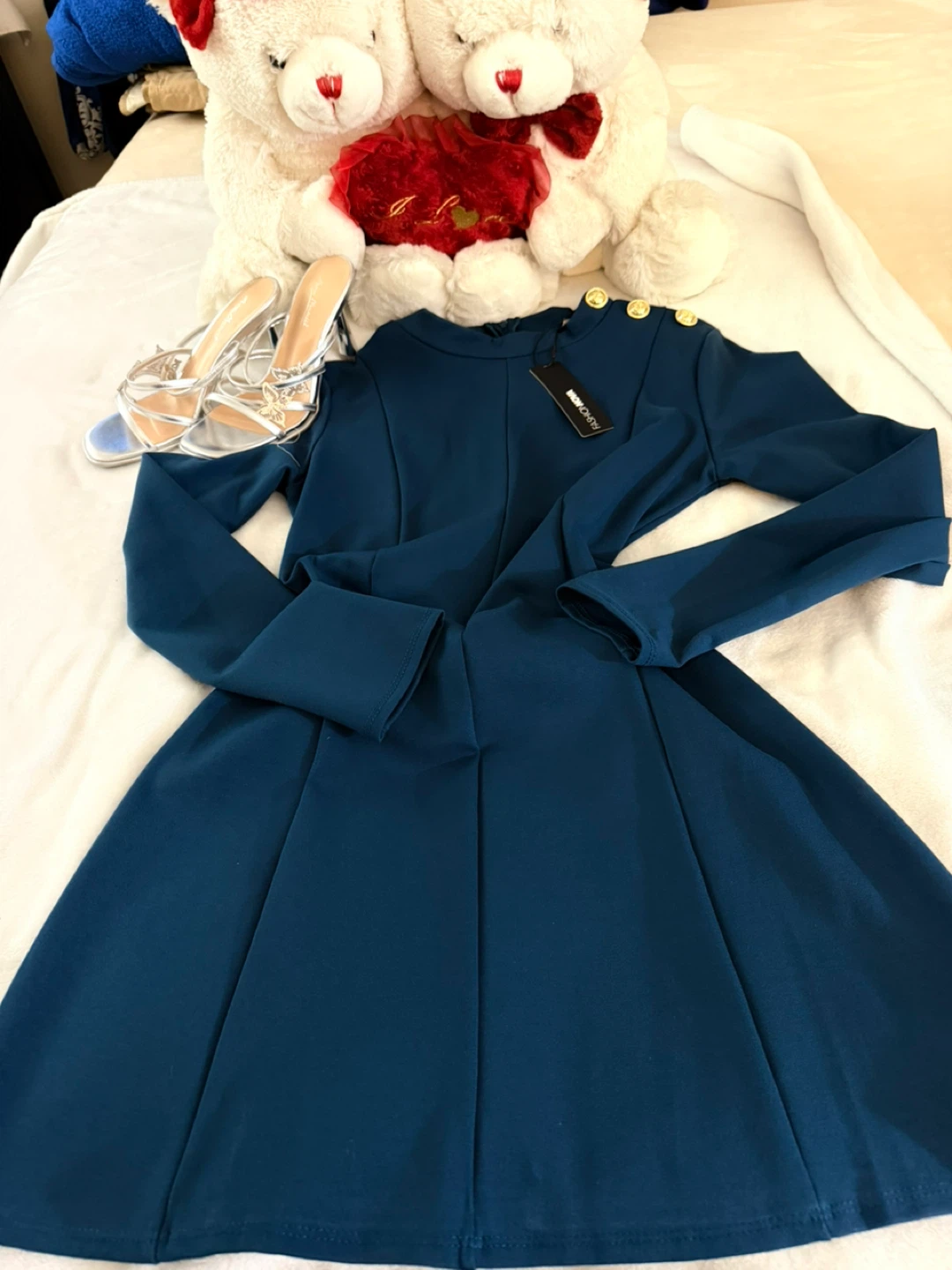 Fashion Nova Blue Long Sleeve Mini Dress - photo 4