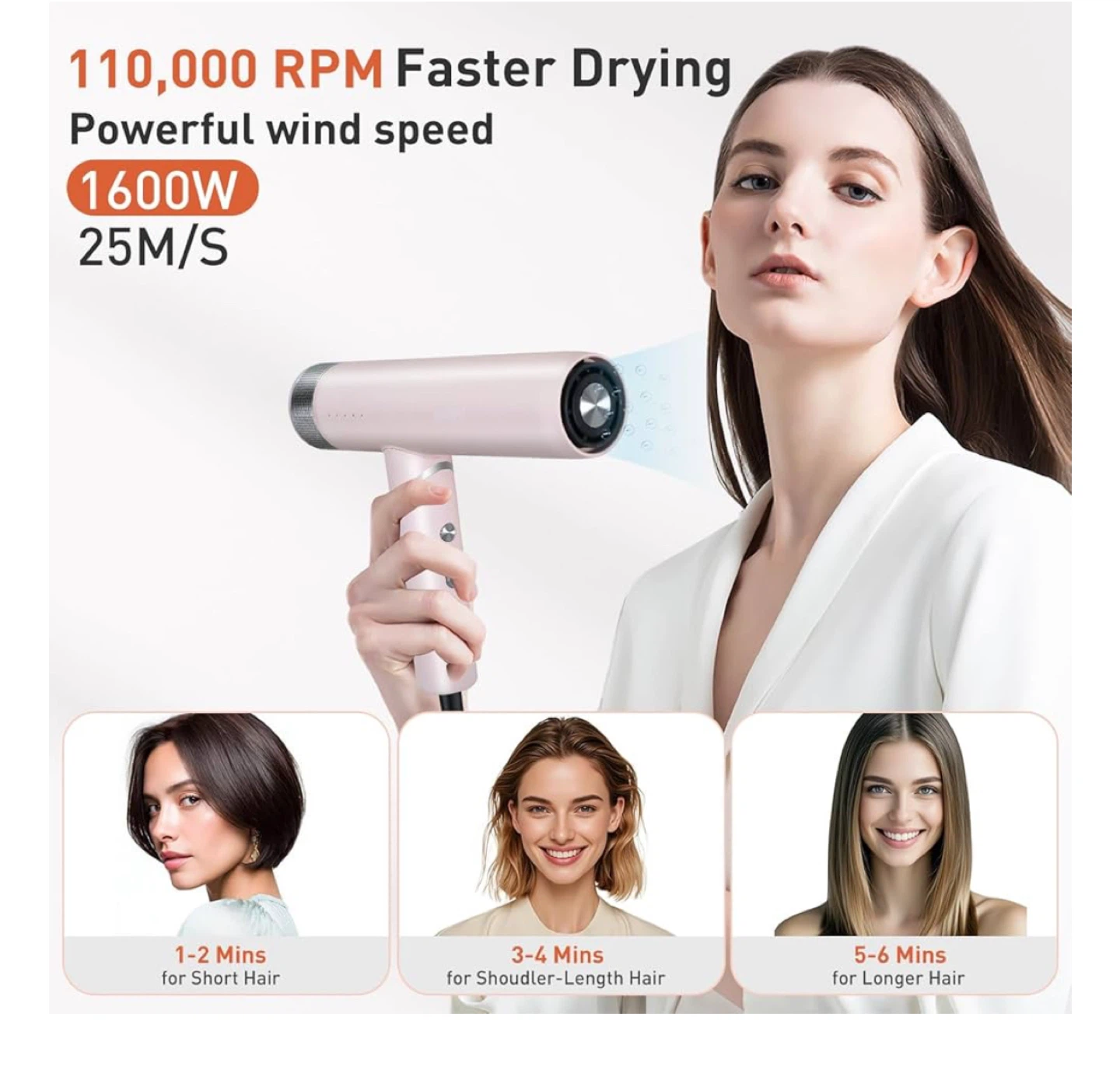Pink Travel Hair Dryer - Lightweight & Foldable - photo 4