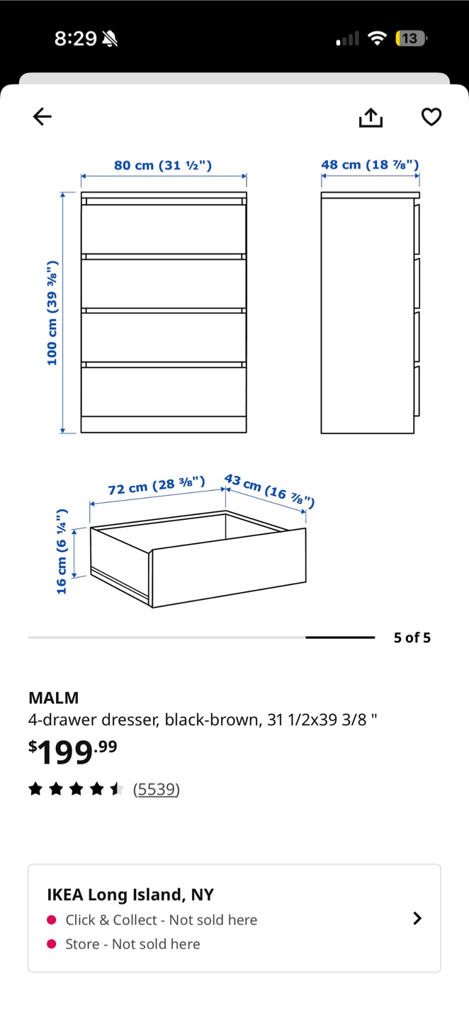 IKEA MALM 4-Drawer Dresser Black-Brown - photo 4