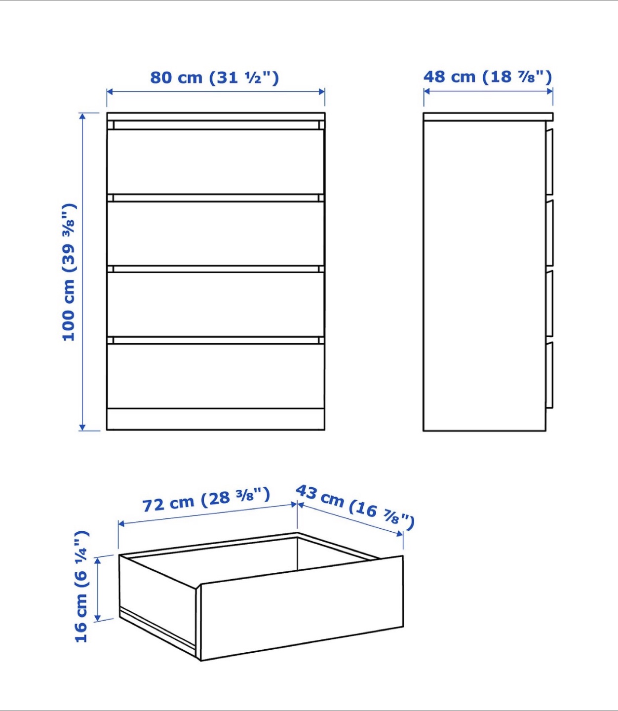 IKEA MALM 4-Drawer Dresser Black-Brown - photo 3