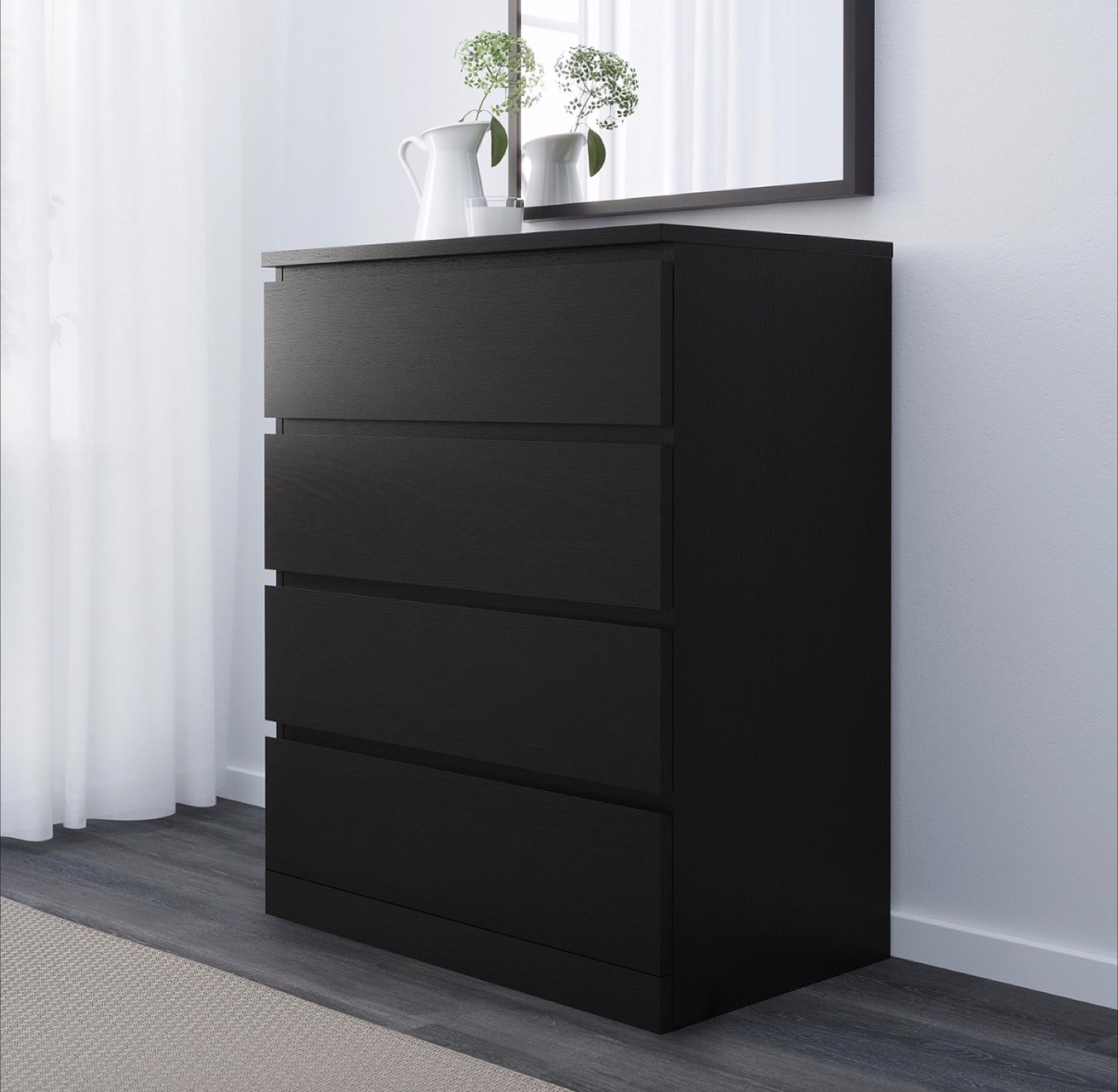 IKEA MALM 4-Drawer Dresser Black-Brown - photo 2