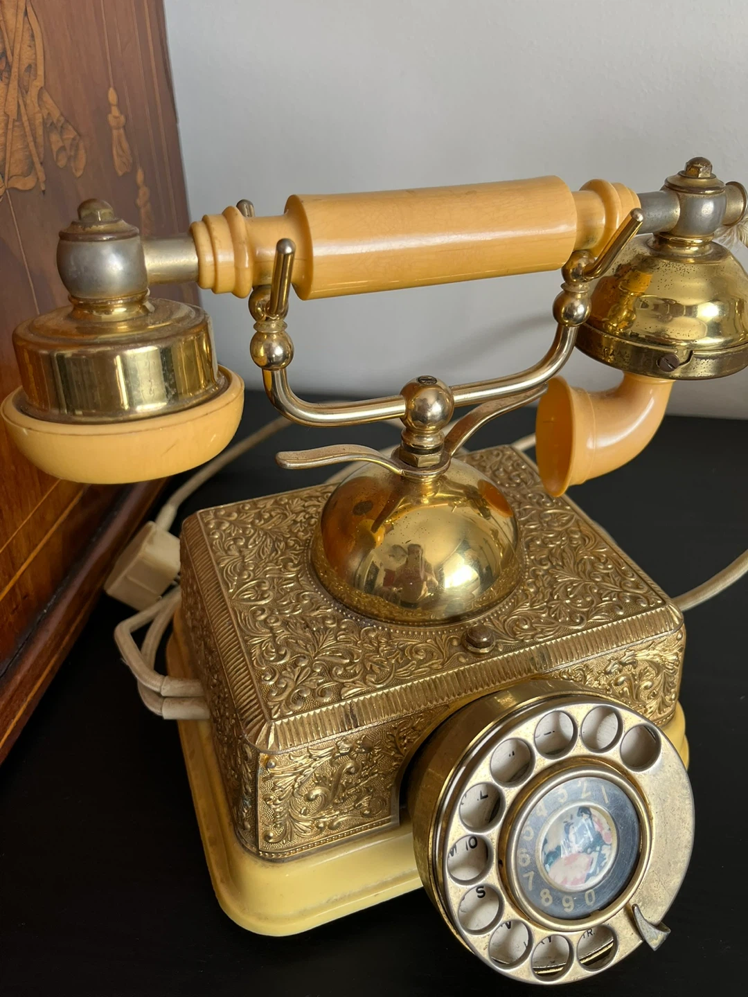 Vintage Rotary Dial Telephones Gold & Cream - photo 4