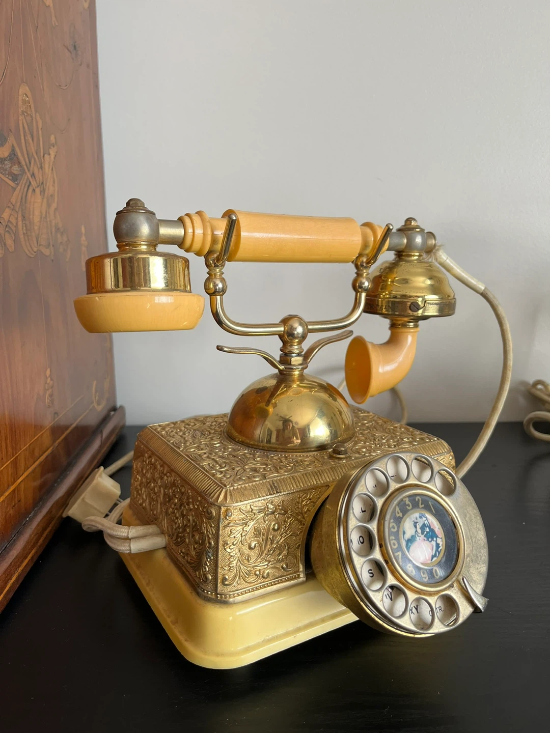 Vintage Rotary Dial Telephones Gold & Cream - photo 3