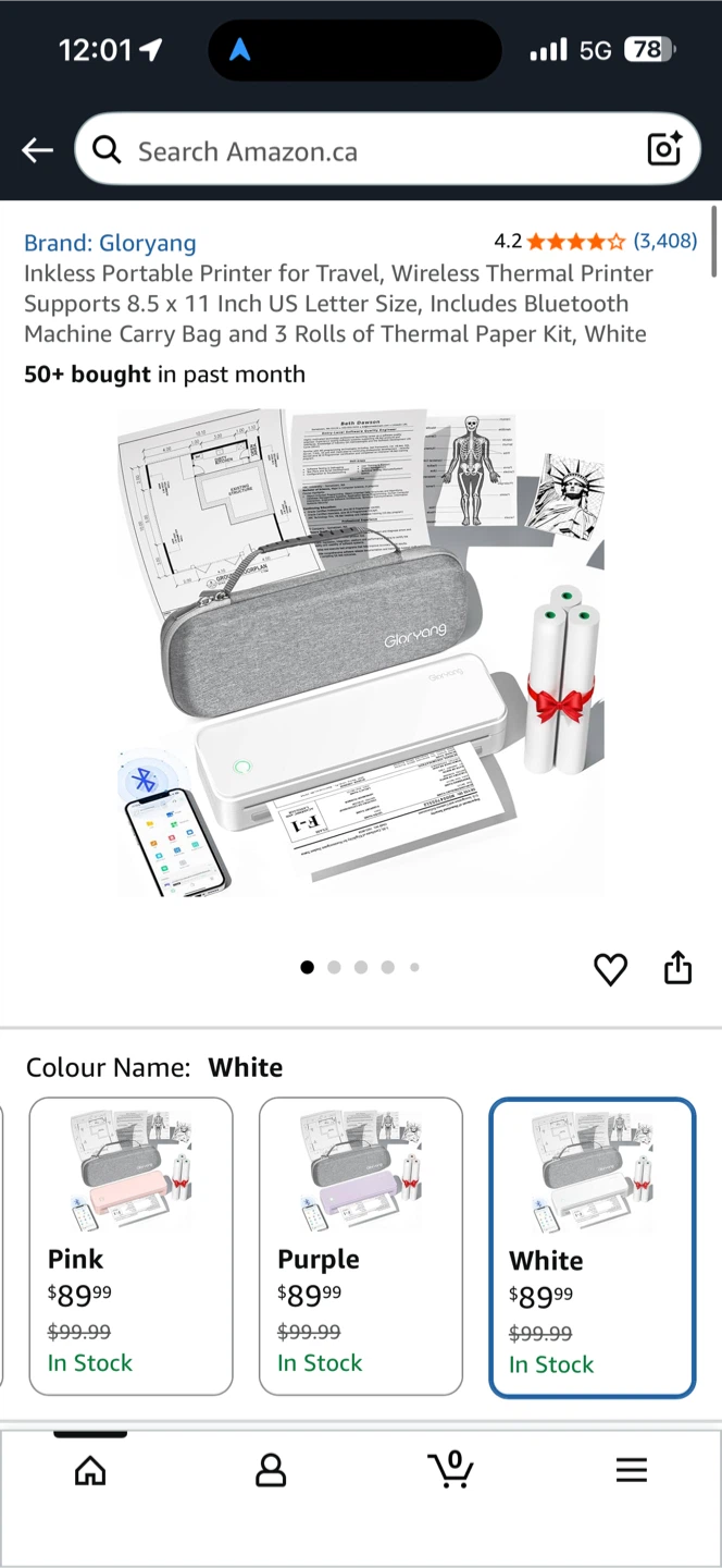Gloryyang Wireless Thermal Printer - White - photo 3
