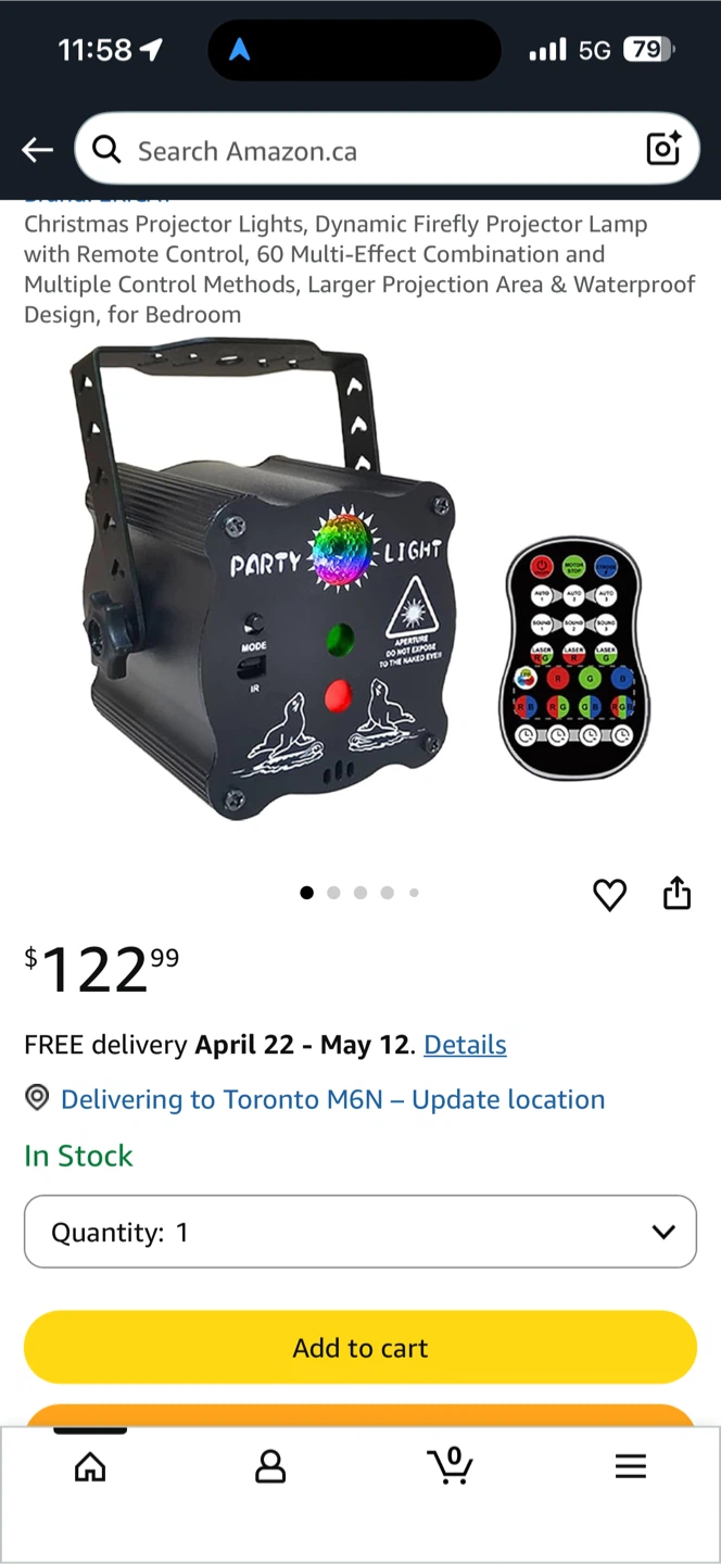 Party Light Projector Lamp with Remote - photo 2