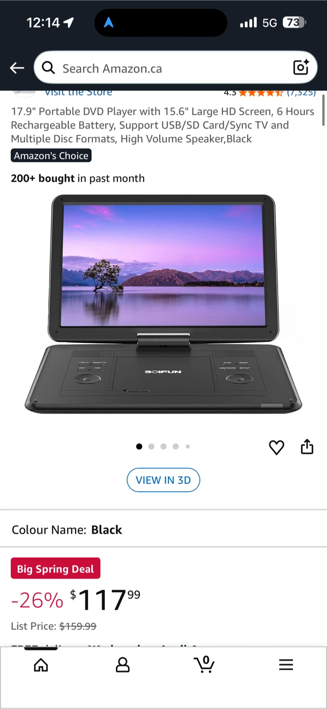BOIFUN 17.9" Portable DVD Player - Black - photo 3