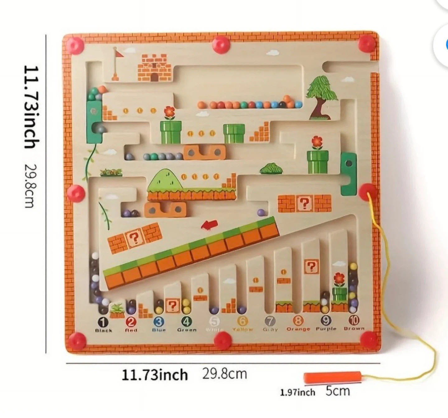 Mushroom House Montessori  magnetic Maze Wooden Toy - photo 3
