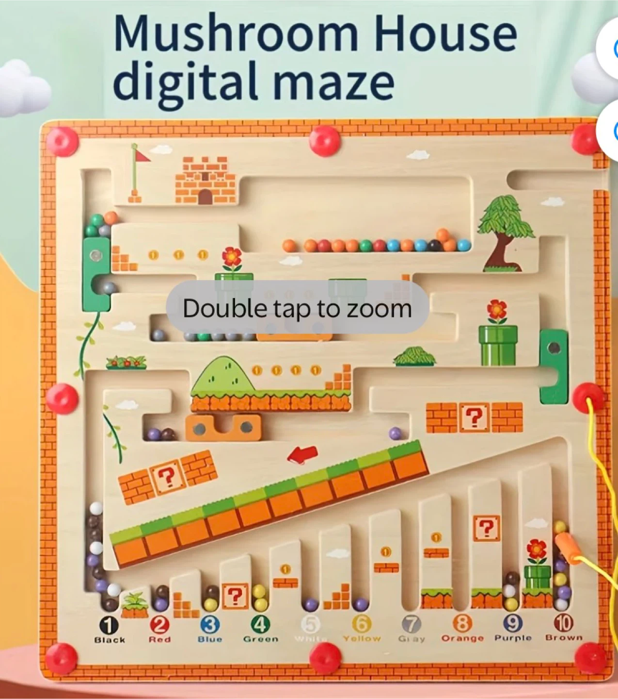 Mushroom House Montessori  magnetic Maze Wooden Toy - photo 2