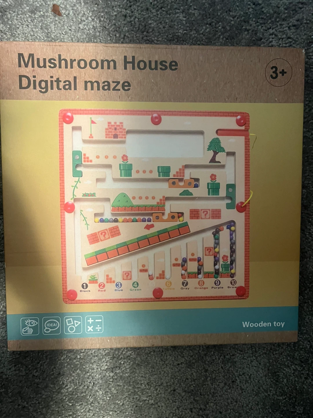 Mushroom House Montessori  magnetic Maze Wooden Toy