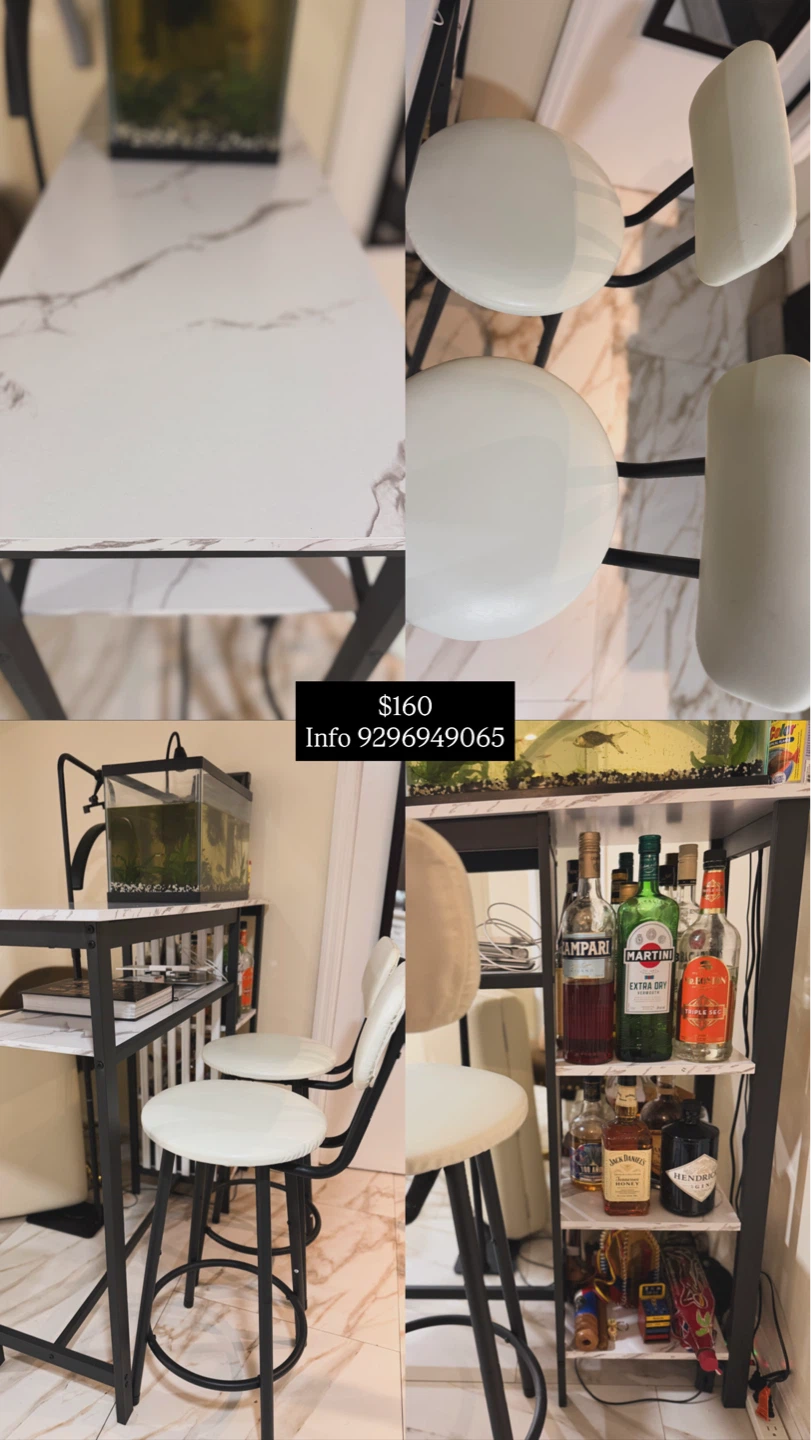 3-Piece Bar Table Set with 2 Stools