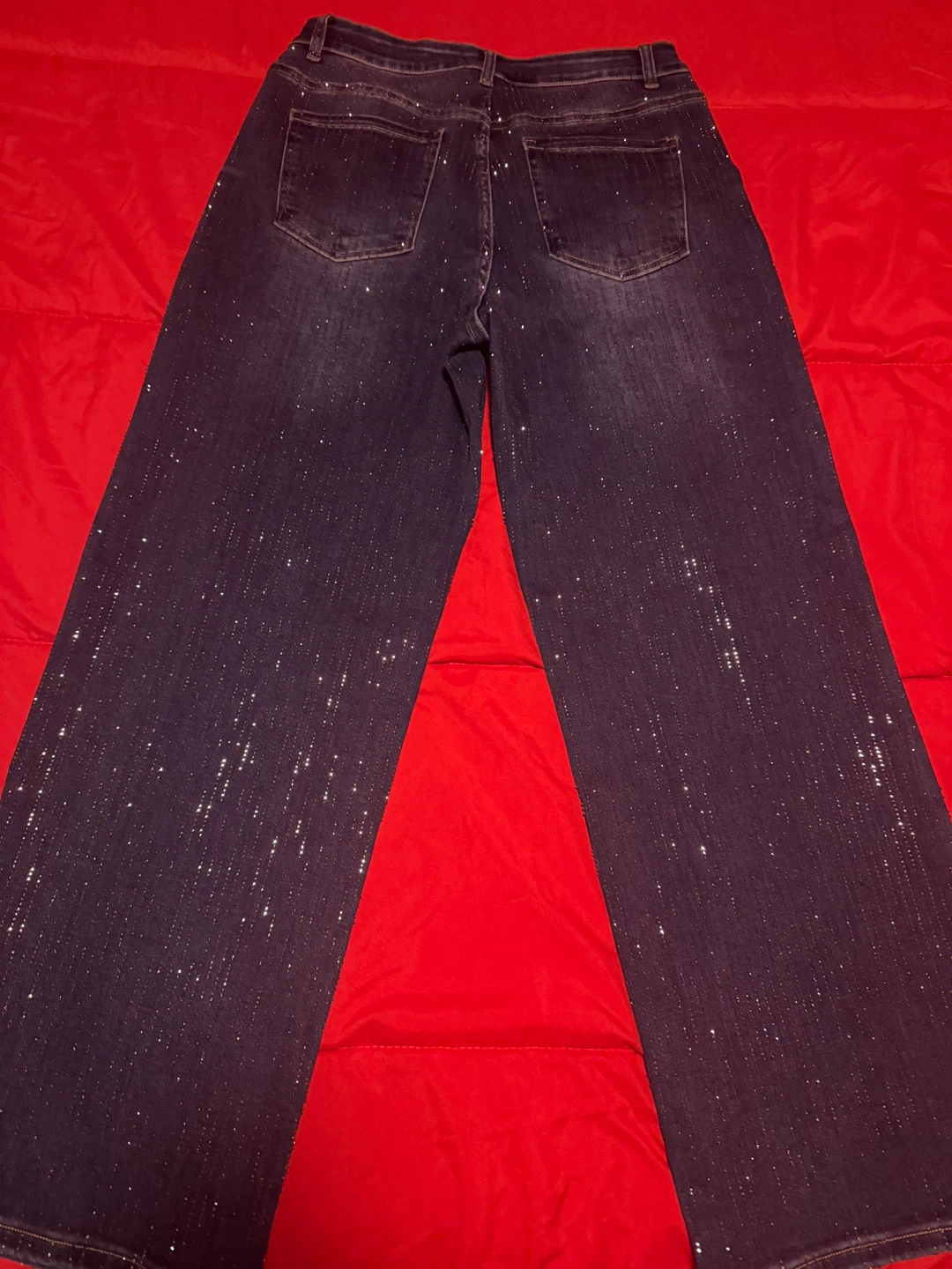 Women's Rhinestone Wide Leg Jeans Size XL - photo 2