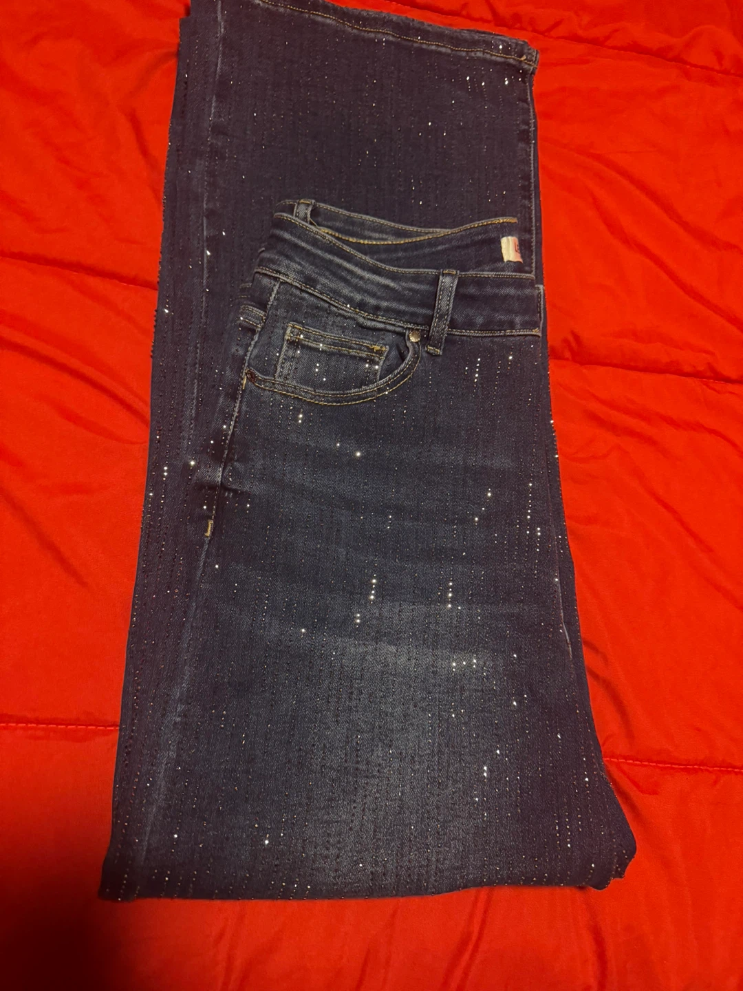 Women's Rhinestone Wide Leg Jeans Size XL - photo 3