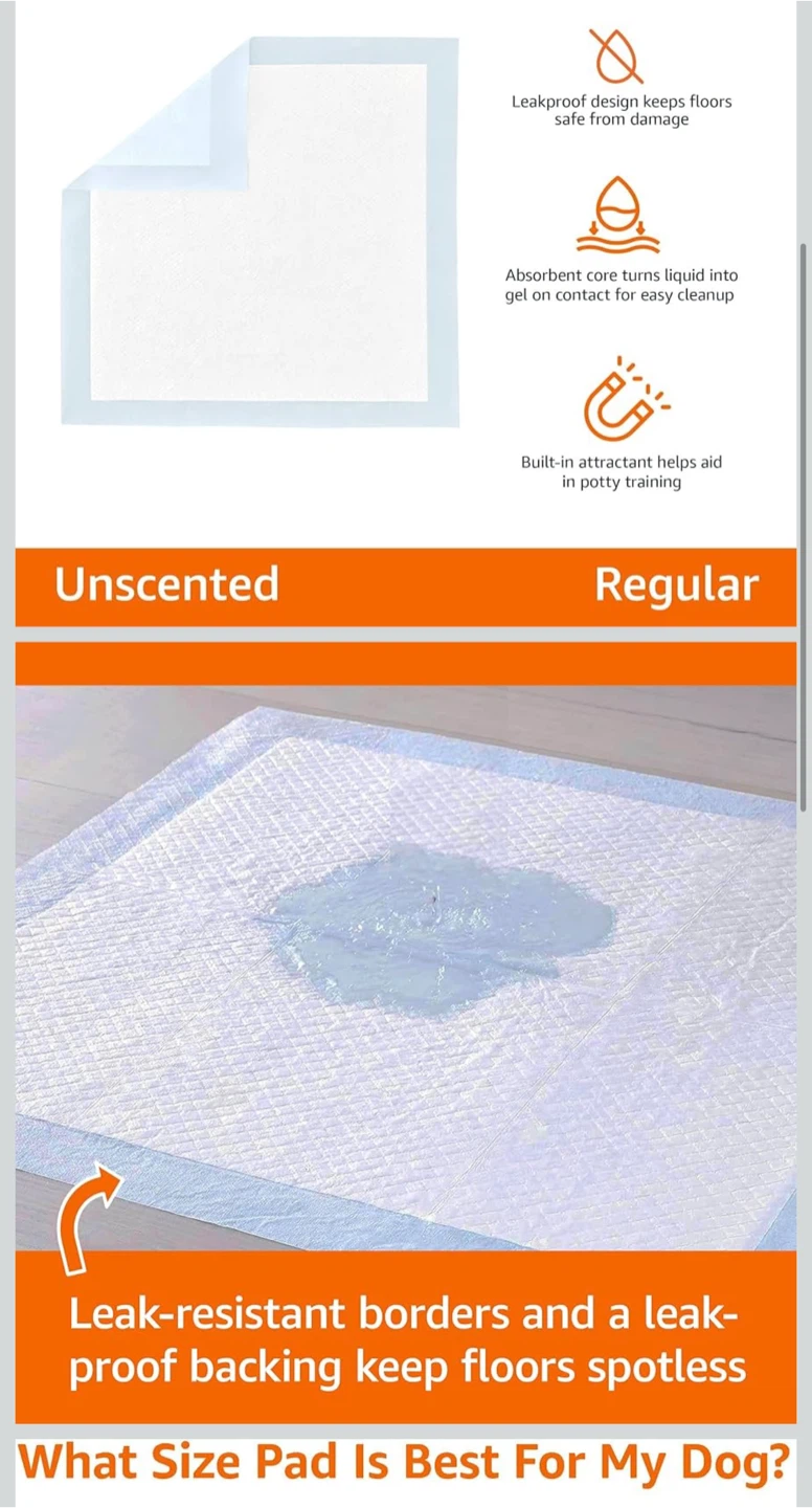 Amazon Basics Leak-Proof Dog Pee Pads - Regular Size, 100 Count - photo 2