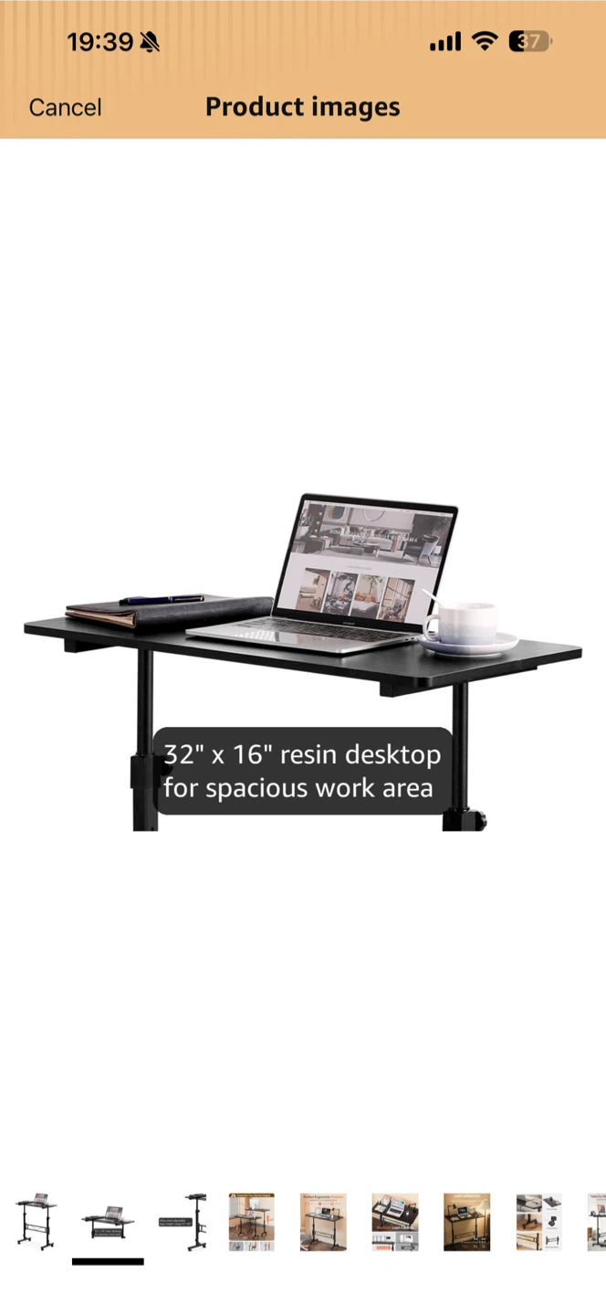 Adjustable Standing Desk with Wheels - photo 2