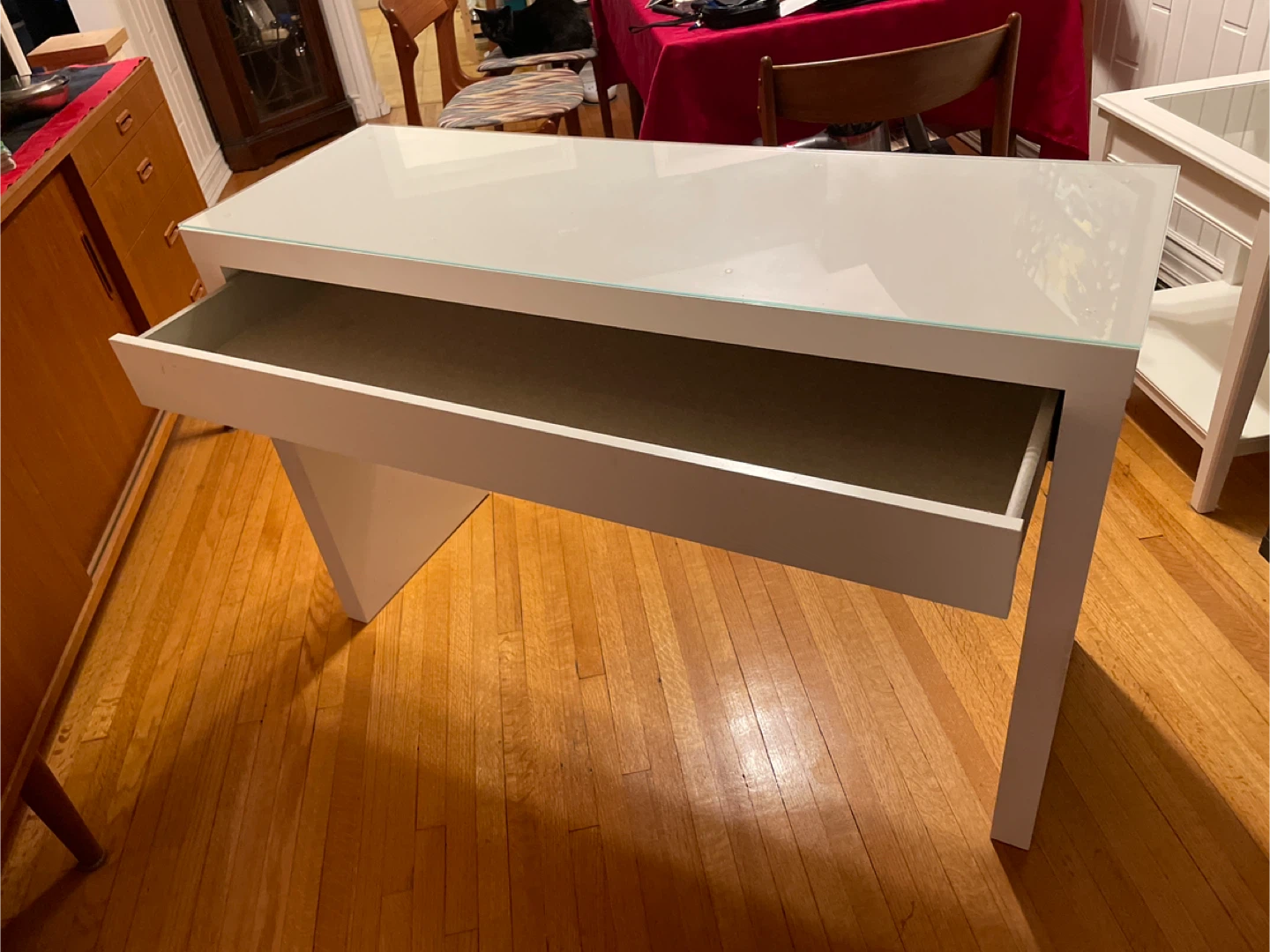 White Console with Drawer - photo 2