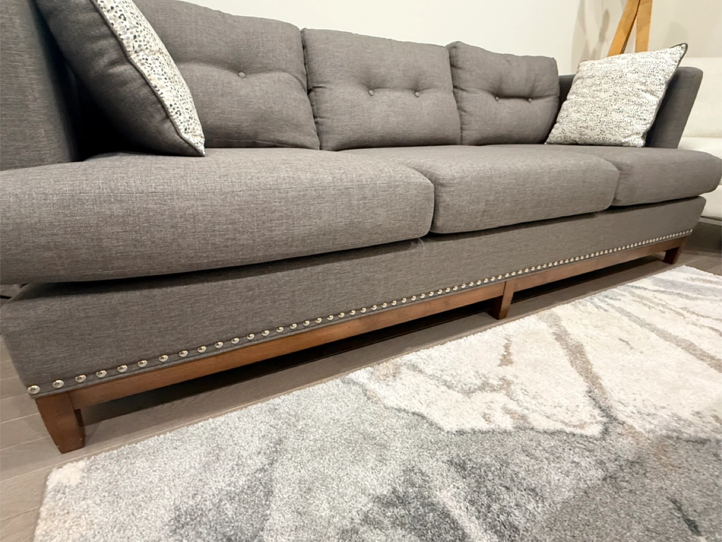 Grey 3-Seater Sofa with Accent Pillows - photo 4