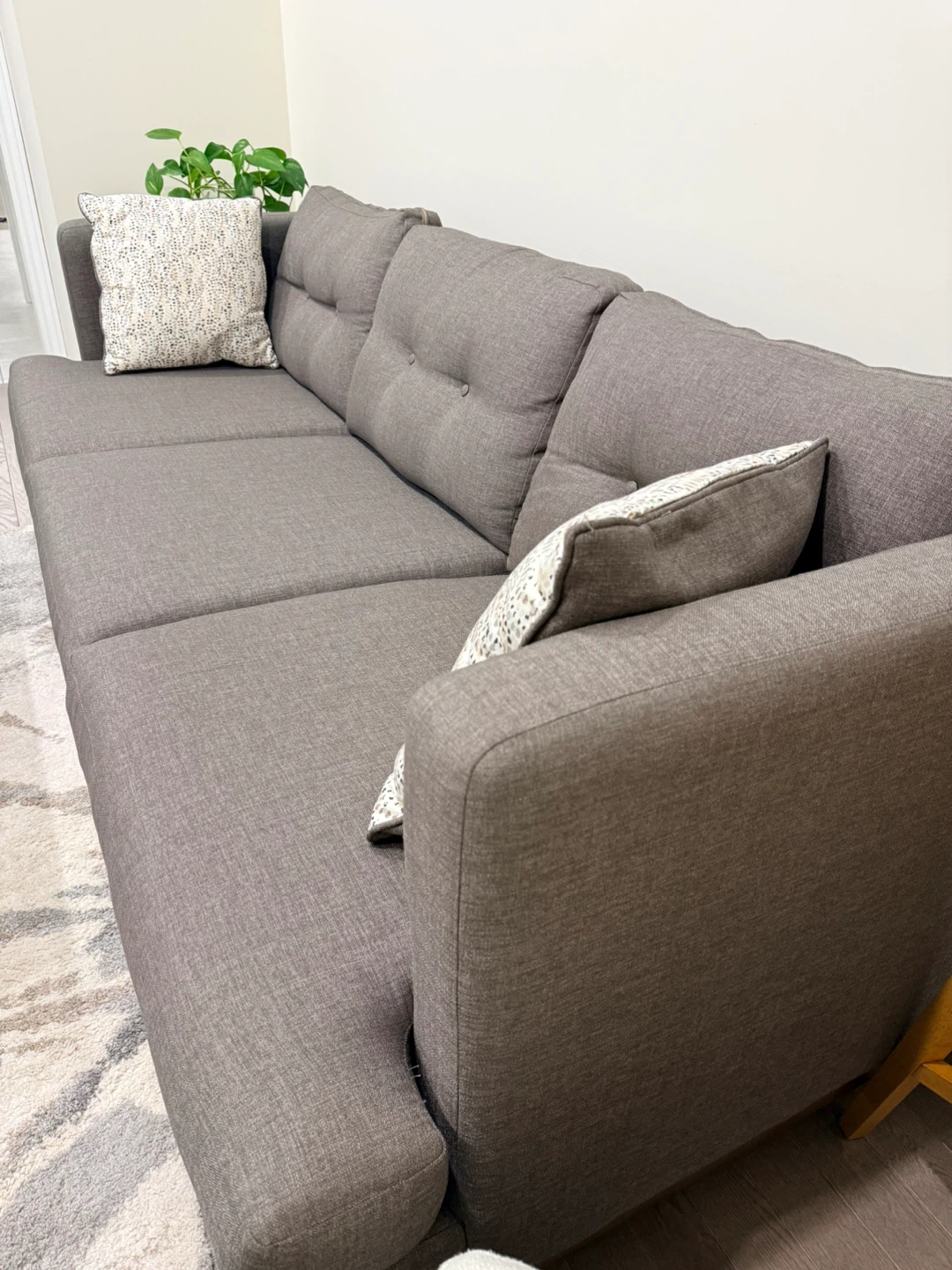 Grey 3-Seater Sofa with Accent Pillows - photo 3