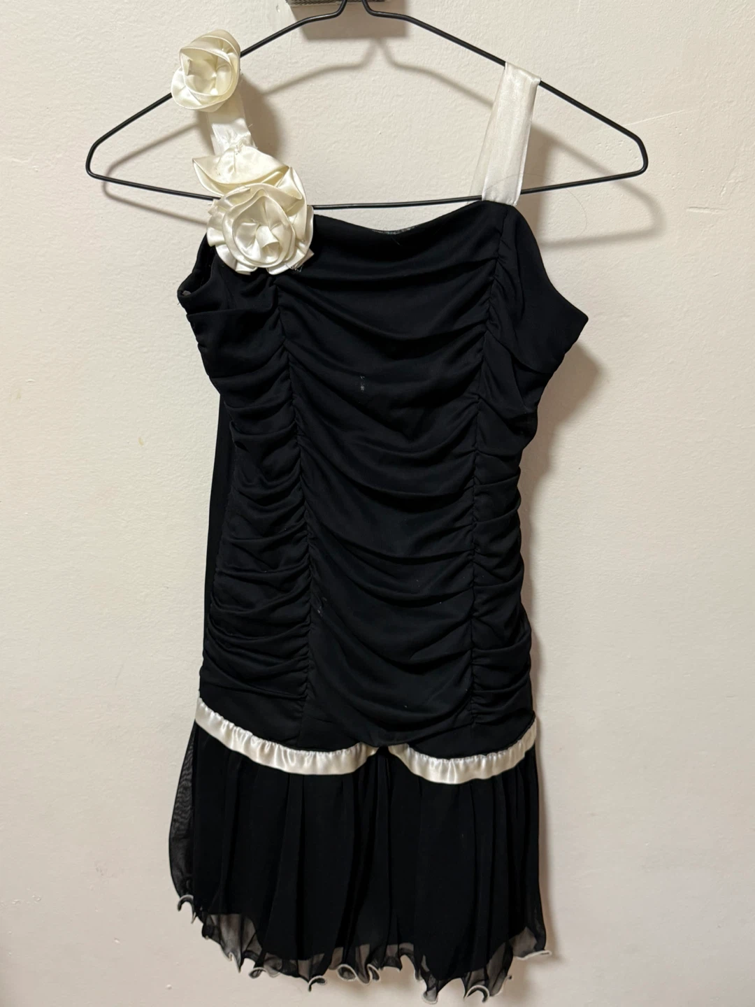 NEWBERRY Black Dress with Floral Detail - Size 14