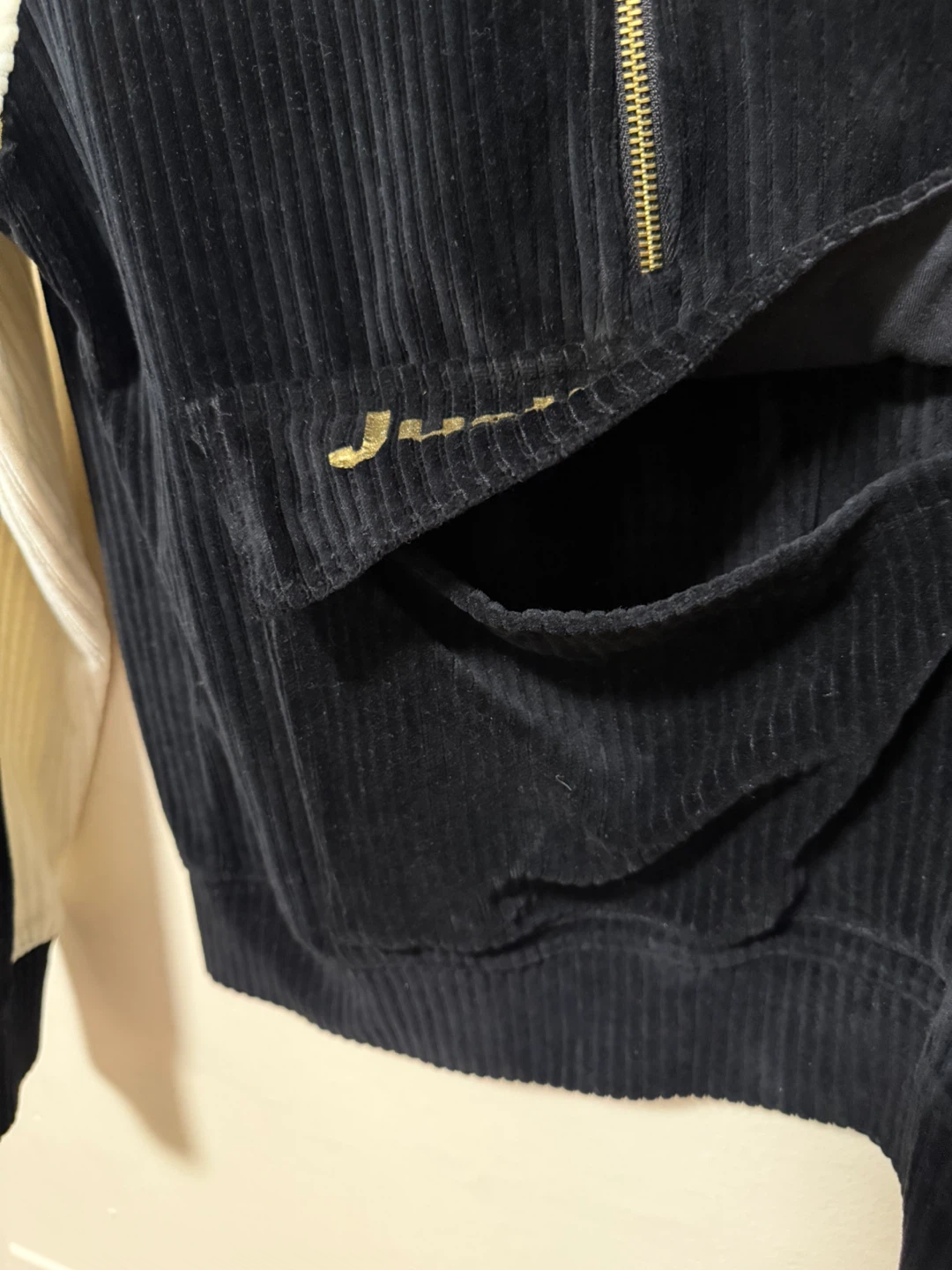 Justice Sport Black Corduroy Quarter Zip Pullover - photo 2