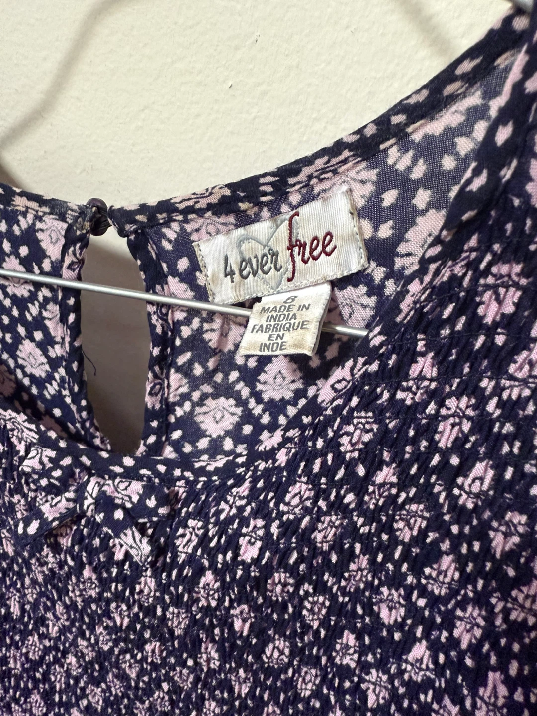 4ever Free Women's Long Sleeve Dress Navy Floral Size S - photo 3