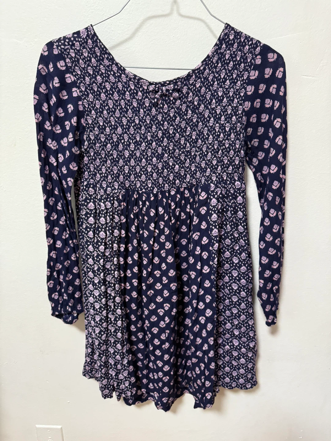 4ever Free Women's Long Sleeve Dress Navy Floral Size S