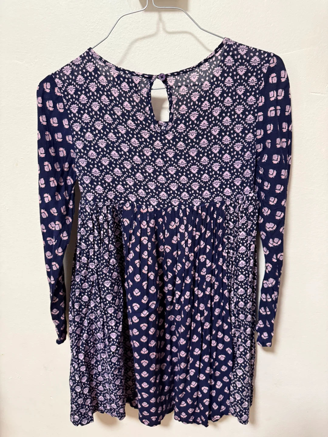 4ever Free Women's Long Sleeve Dress Navy Floral Size S - photo 4