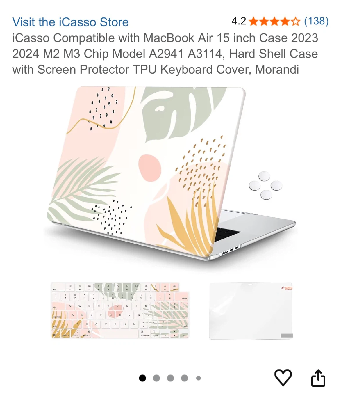 iCasso Hard Shell Case for MacBook Air 15-inch