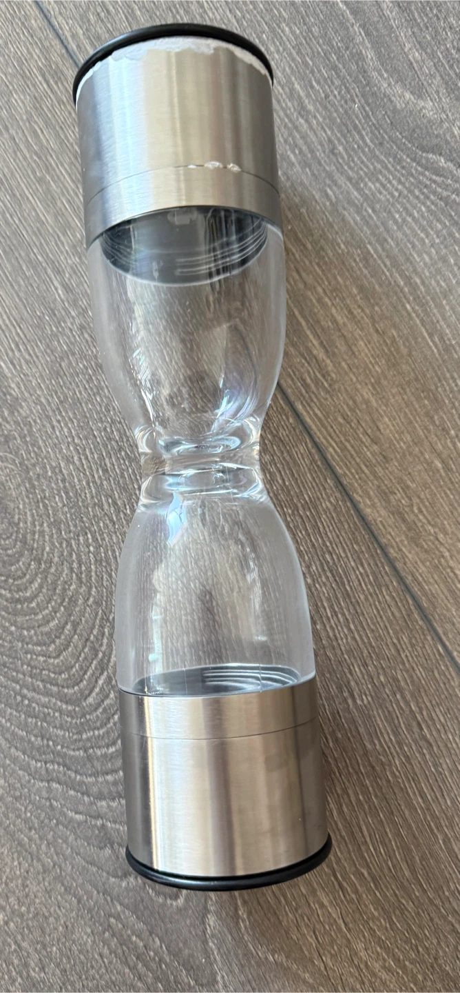 Glass and Stainless Steel Salt and Pepper Grinder