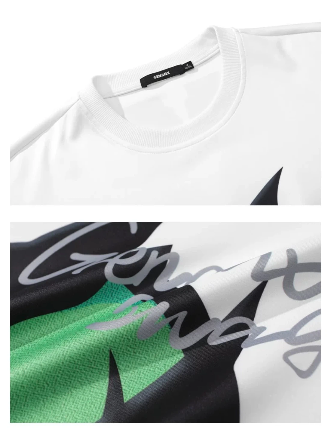 GENANX White Graphic Crewneck Sweatshirt - photo 5