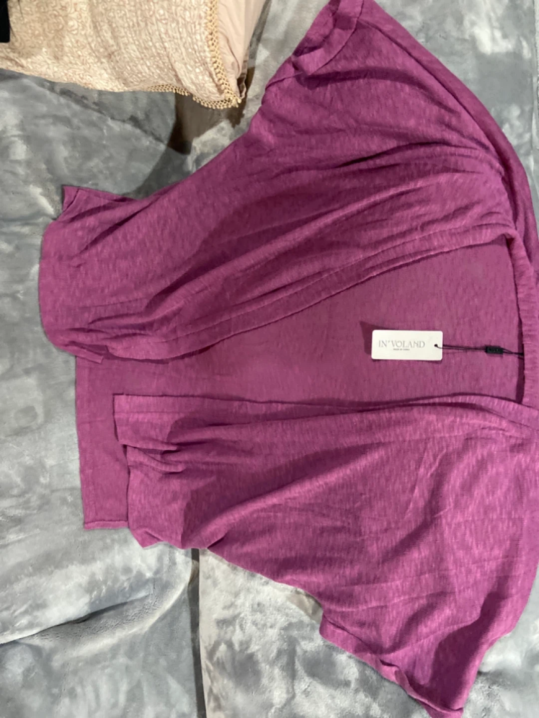 Chaps Striped T-Shirt - Burgundy & White - Size L