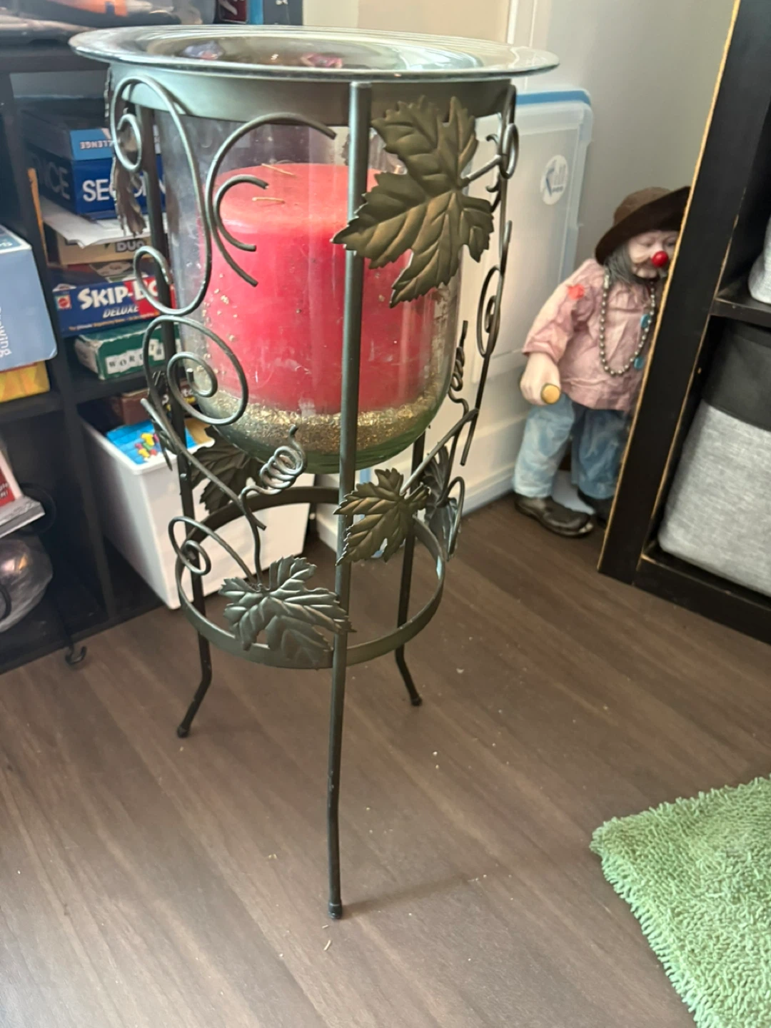 Decorative Candle Holder with Red Pillar Candle - photo 3