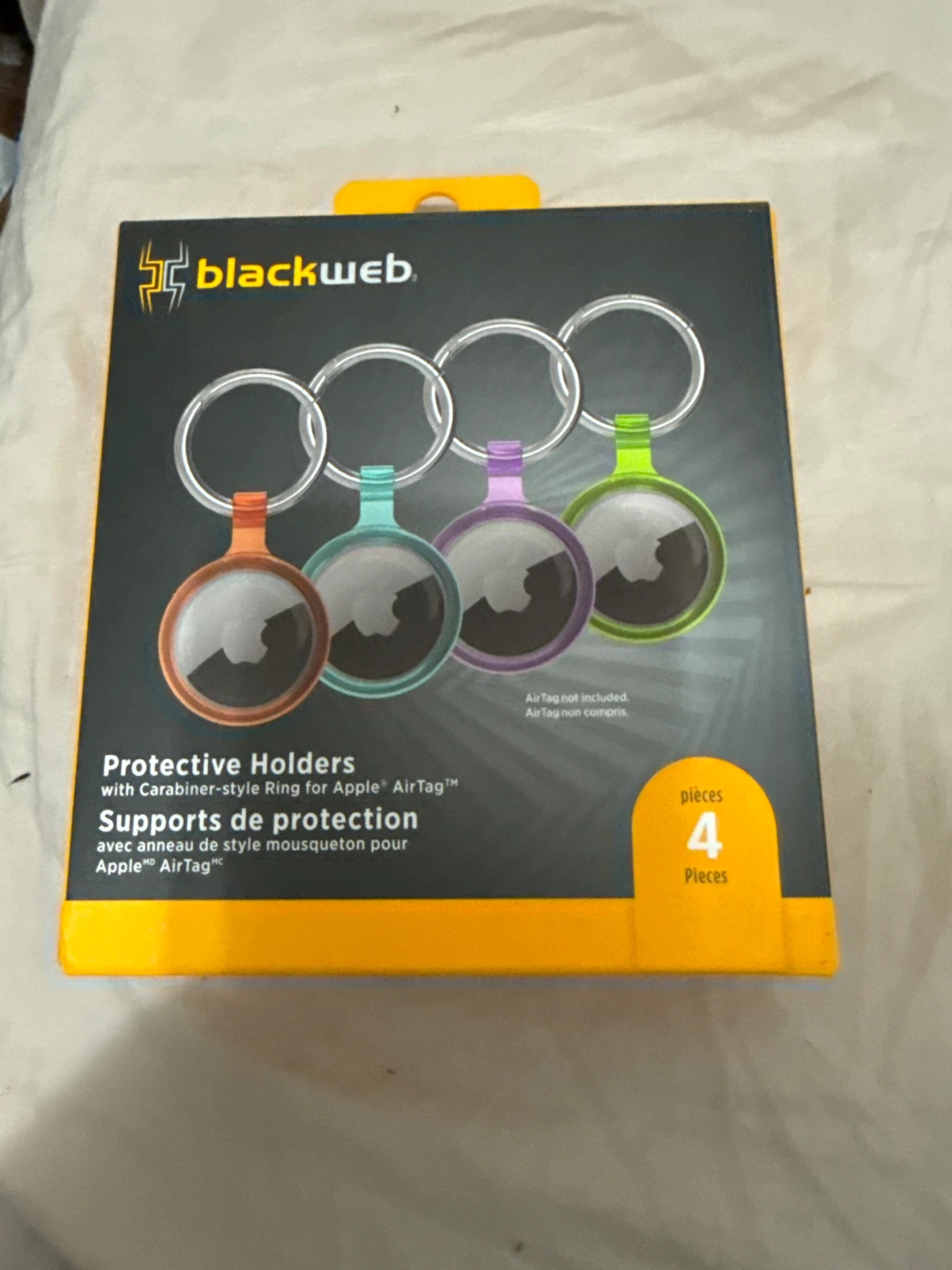 Blackweb Protective Holders for Apple AirTag (4 Pack)