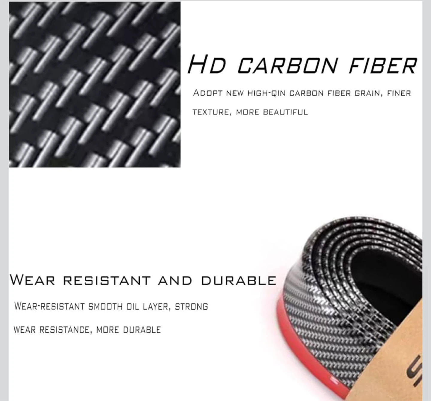 2 NEW HD Carbon Fiber Auto Sports Front Lip Strip - photo 5