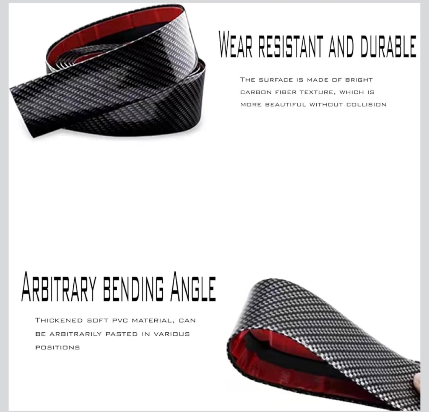 2 NEW HD Carbon Fiber Auto Sports Front Lip Strip - photo 4