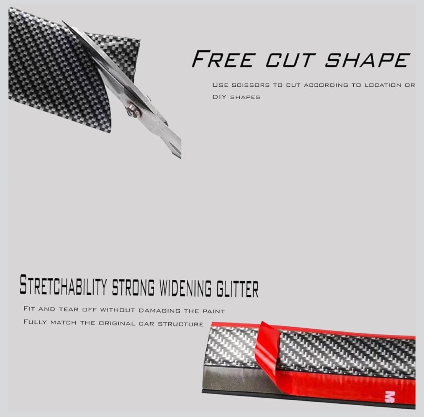 2 NEW HD Carbon Fiber Auto Sports Front Lip Strip - photo 2