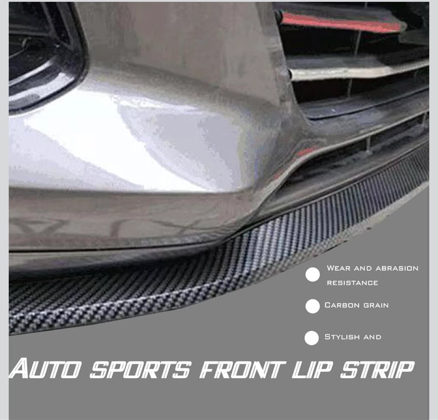 2 NEW HD Carbon Fiber Auto Sports Front Lip Strip - photo 3