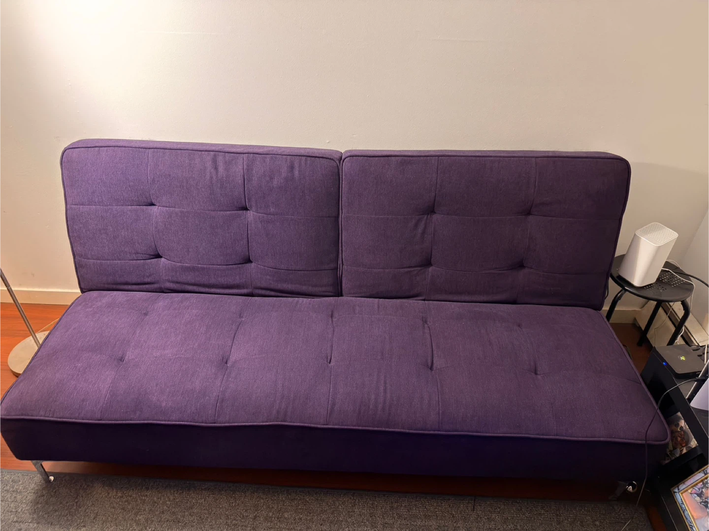Purple Tufted Sofa Bed Futon