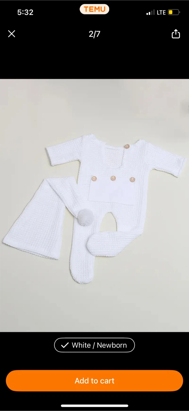 White Newborn Photography Outfit - photo 2