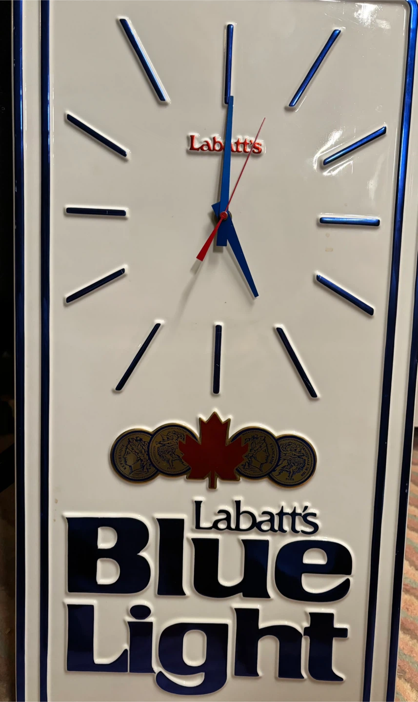 Labatt's Blue Light Wall Clock Sign